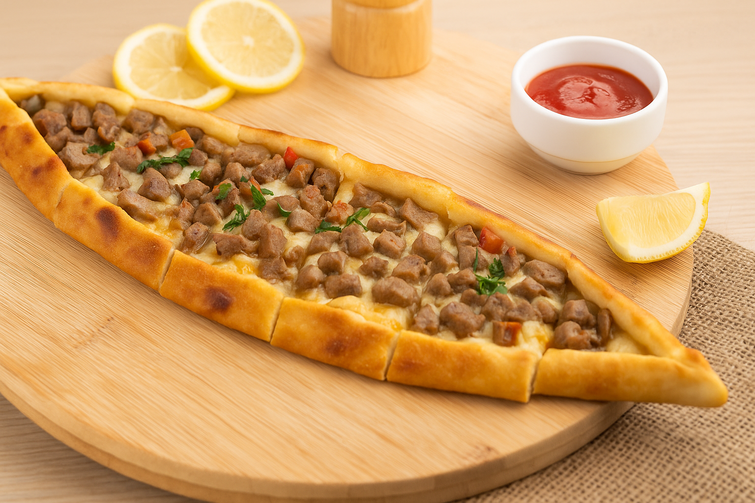 Kuşbaşılı & Kaşarlı Pide